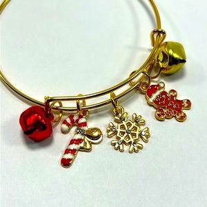 Handmade Christmas Bangle Charm Bracelet!